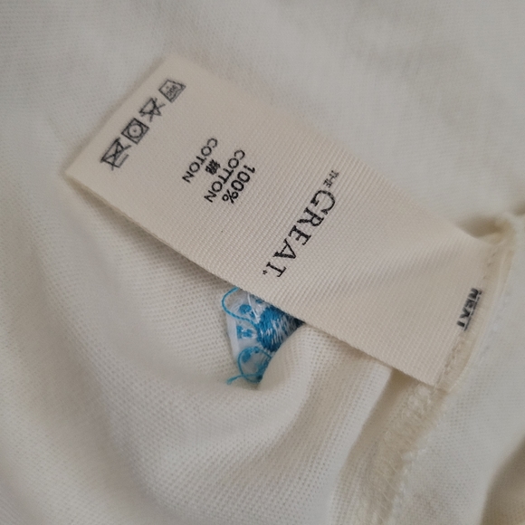 The Great's Boxy Crew in Cream with blue Wishweed Embroidery size 0 - Picture 5 of 12